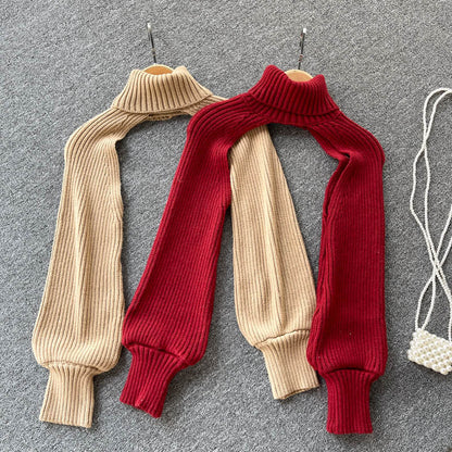 Autumn and winter design hanging neck Knitted Top  1581