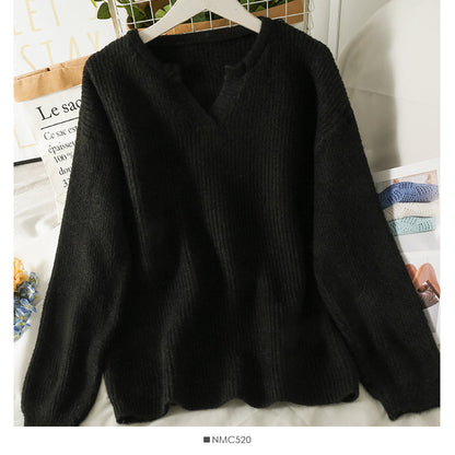 Korean version of thin, medium and long Pullover solid color sweater female  1786