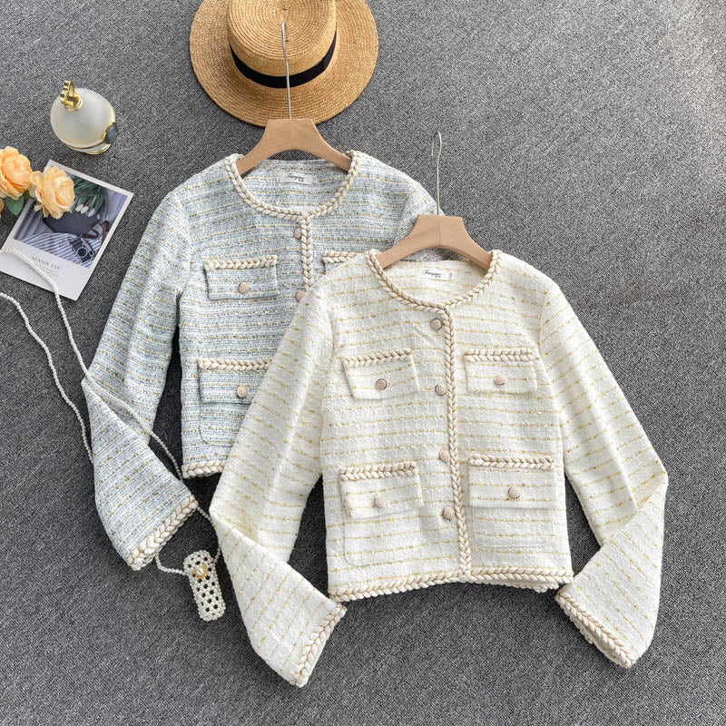 Xiaoxiangyi cardigan coat new tweed coat  1552