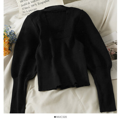 New long sleeve versatile tight solid bottomed top  1833