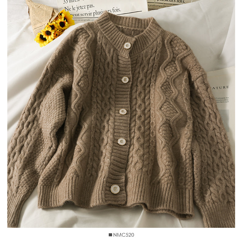 Sweater women's sweater solid color versatile twist top  1770