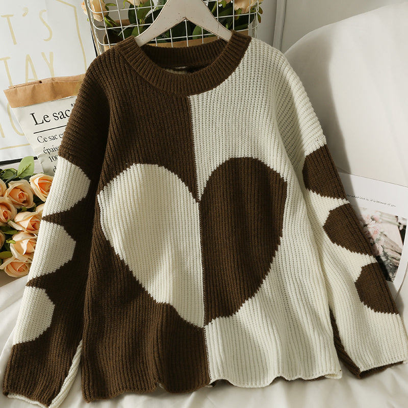 Cute heart long sleeve sweater  1483