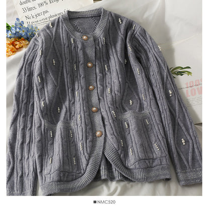 Diamond check long sleeve sweater  1765