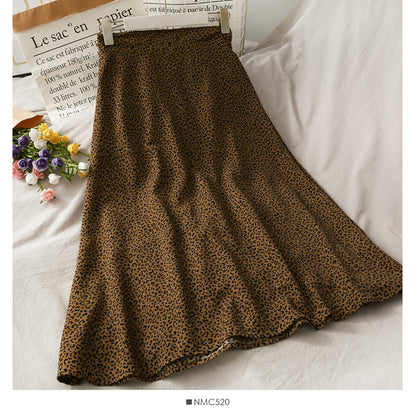 New leopard print foreign style versatile skirt  2515