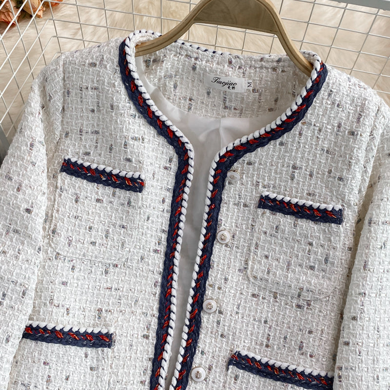 High end small fragrance celebrity tweed coat  1656