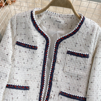 High end small fragrance celebrity tweed coat  1656