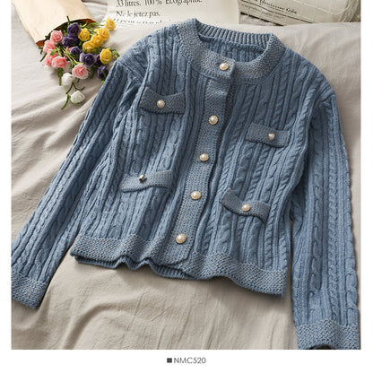 Sweater women's autumn linen long sleeve sweater  1734