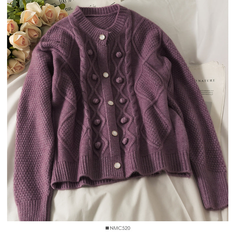 Sweater cardigan top diamond lattice long sleeve sweater fashion  1829