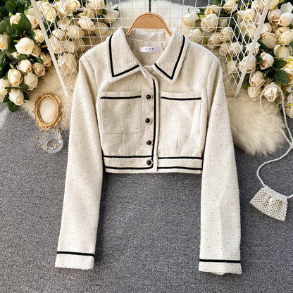 Hepburn coat women's versatile age reducing Fashion Top  1536