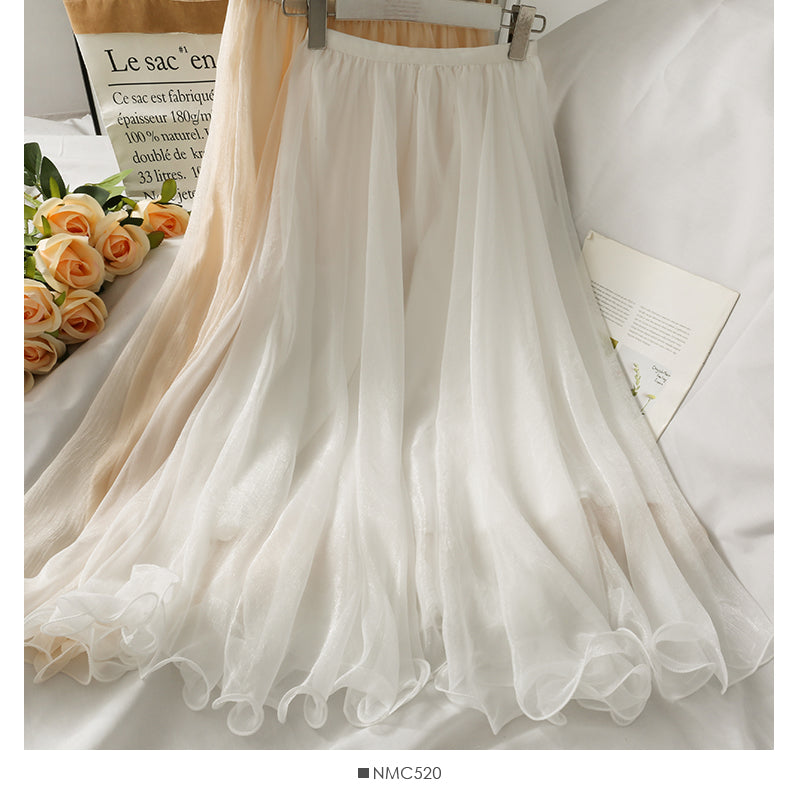 Medium length high waist slim skirt for women  2487