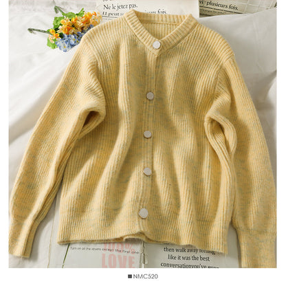 Sweater women's loose thin single breasted long sleeves  1838