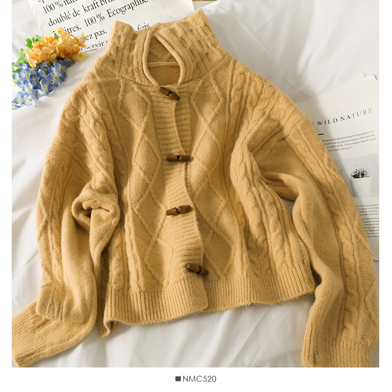 Plaid linen Lapel Long Sleeve Sweater Top  1897