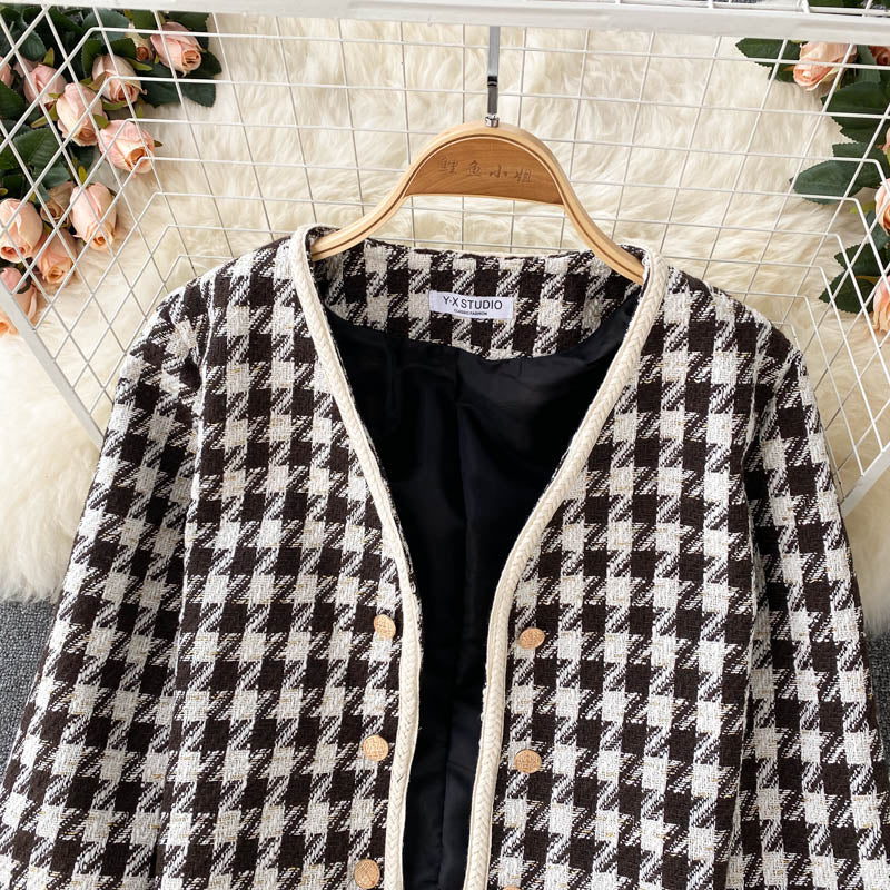 Qianniaoge small fragrance short versatile coat women's fashion  1543