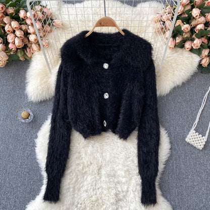 Gentle and lazy style new Mohair knitting  1605