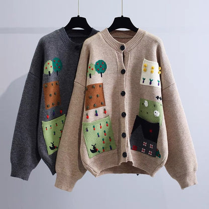 Vintage, turtleneck cardigan, Autumn/winter, new, loose, lazy style, student sweater coat  1400