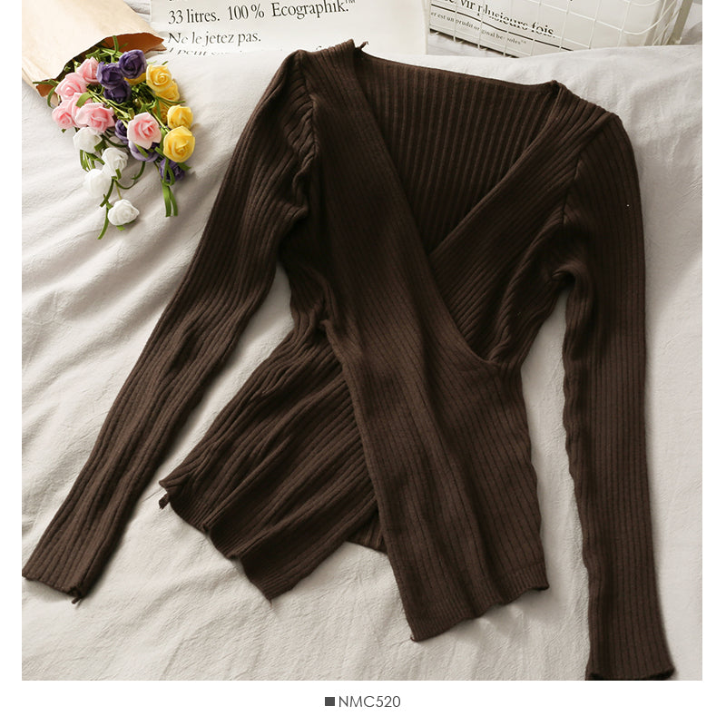 Korean design, tight and thin, split sweater, female  1895