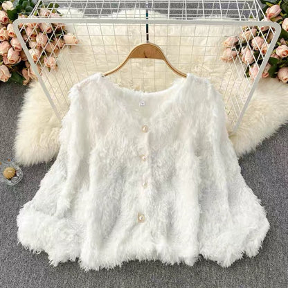 Socialite, high quality cardigans, new, trendy, soft, plush, sweet all-match cardigans, coat tops  1391