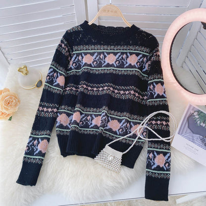Long sleeved autumn hollow out sweater for women  1584