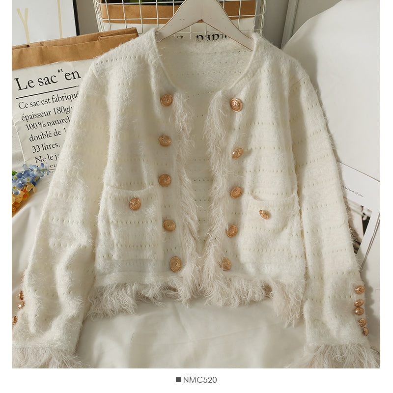 Knitwear women's autumn short versatile tassel sweater fashion  1966