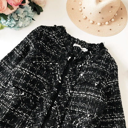 Small fragrant clothes tweed coat women's versatile slim top fashion short  1646