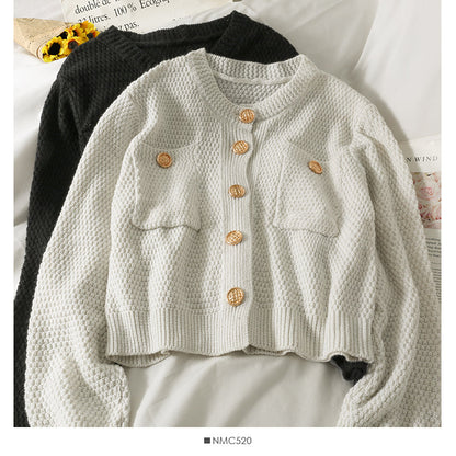 New solid versatile loose knit autumn  1710