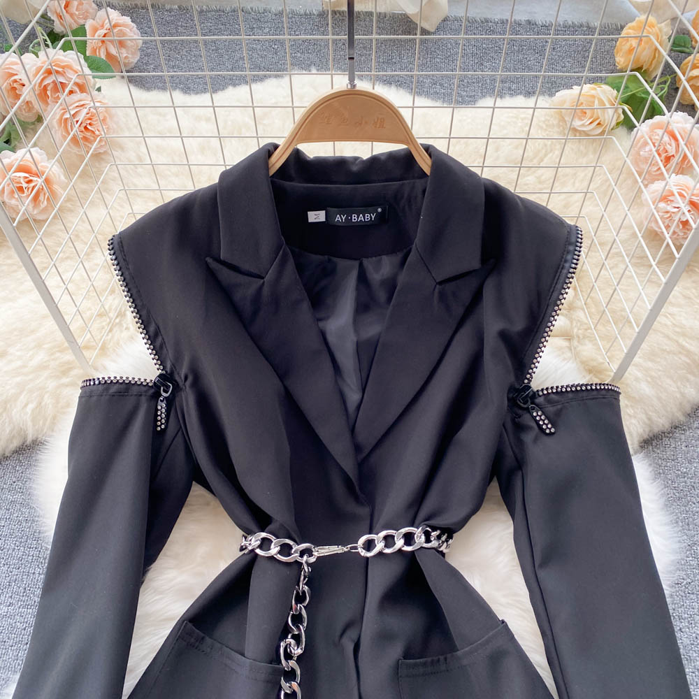 Off shoulder suit coat female  1502