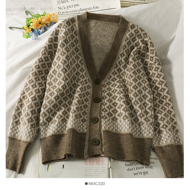 Hong Kong Vintage Plaid single breasted cardigan sweater coat  1926