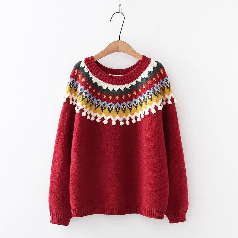 Fall/winter, new, Christmas sweater, loose, lazy wind, student sweater top  1411