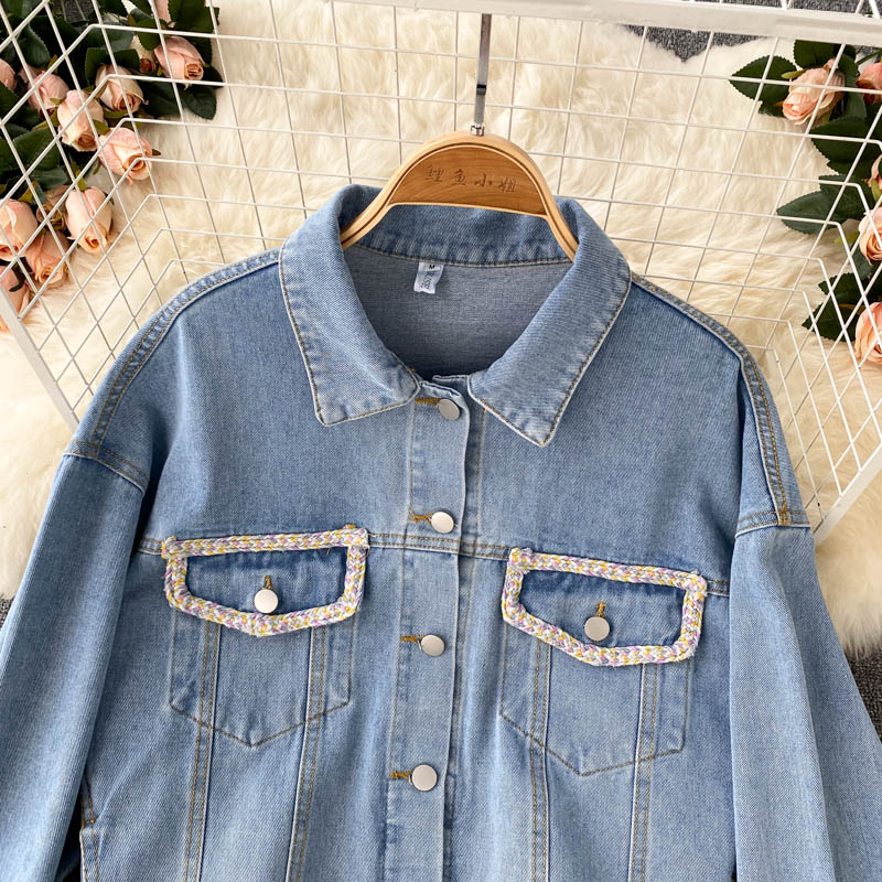 Denim Jacket Women's loose jacket fashion top  1544