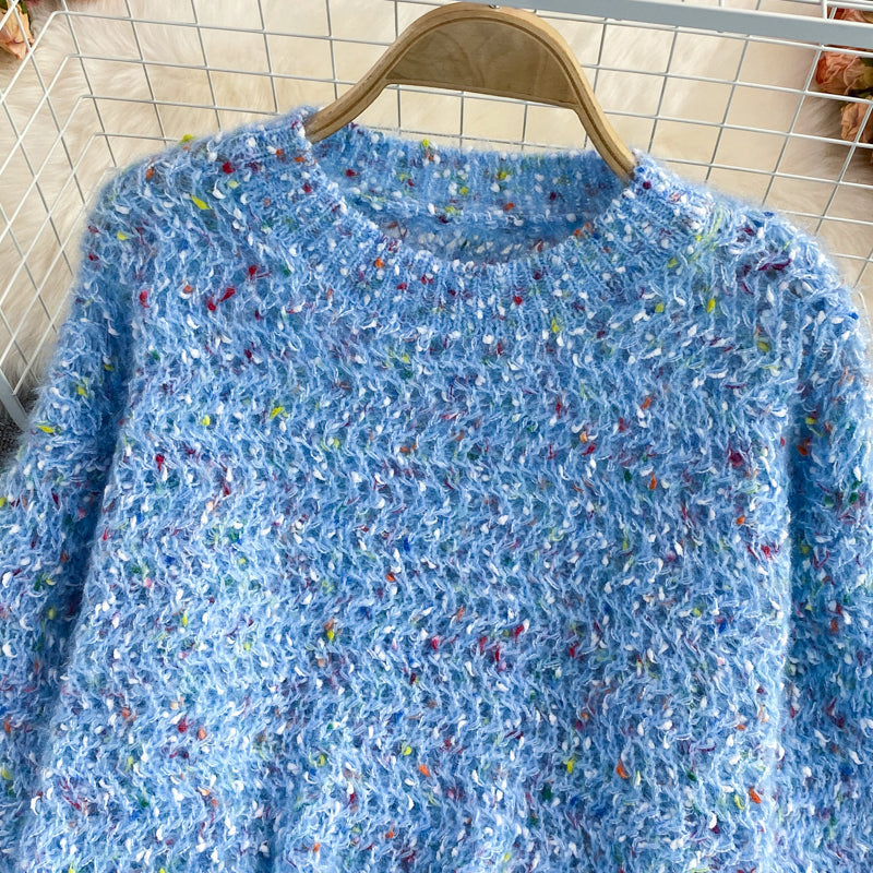 Cute round neck long sleeve sweater  1475