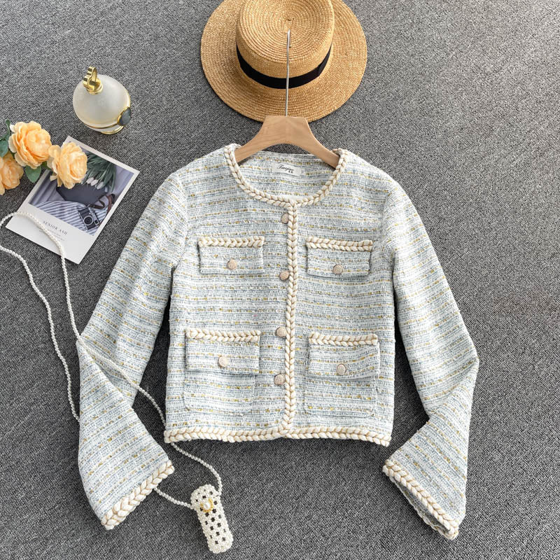 Xiaoxiangyi cardigan coat new tweed coat  1552