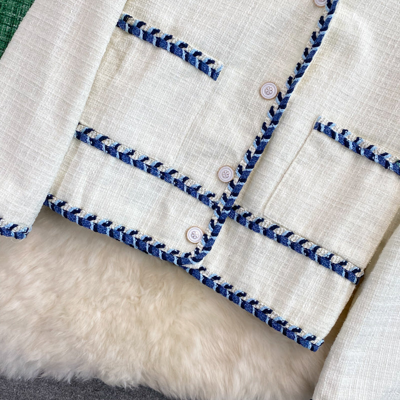 Xiaoxiangfeng tweed woven coat green coat  1657