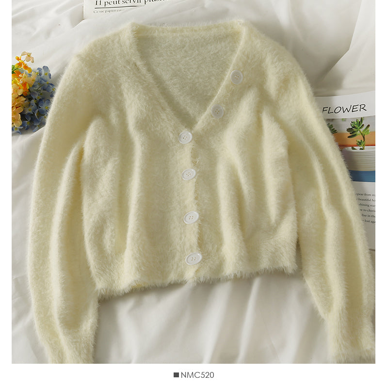 Sweater women's solid color versatile Plush low neck  1803