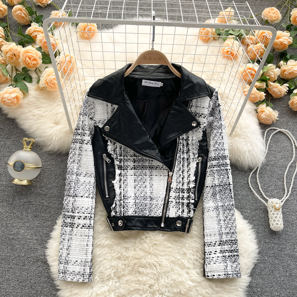 Jacket stitched leather jacket jacket  1523