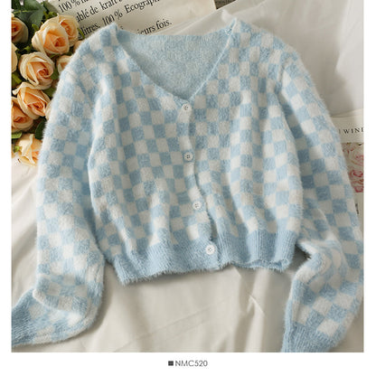 Women's sweater is loose and thin, short and versatile  1738