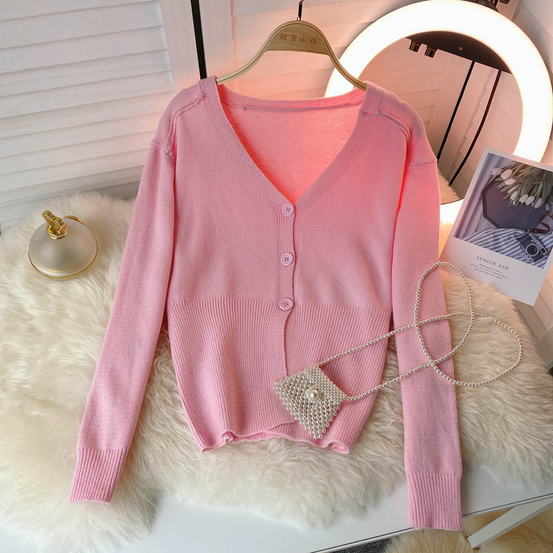 Knitted women's autumn new lazy thin sweater  1593