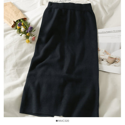 Slim medium length split Hip Wrap Skirt  2505