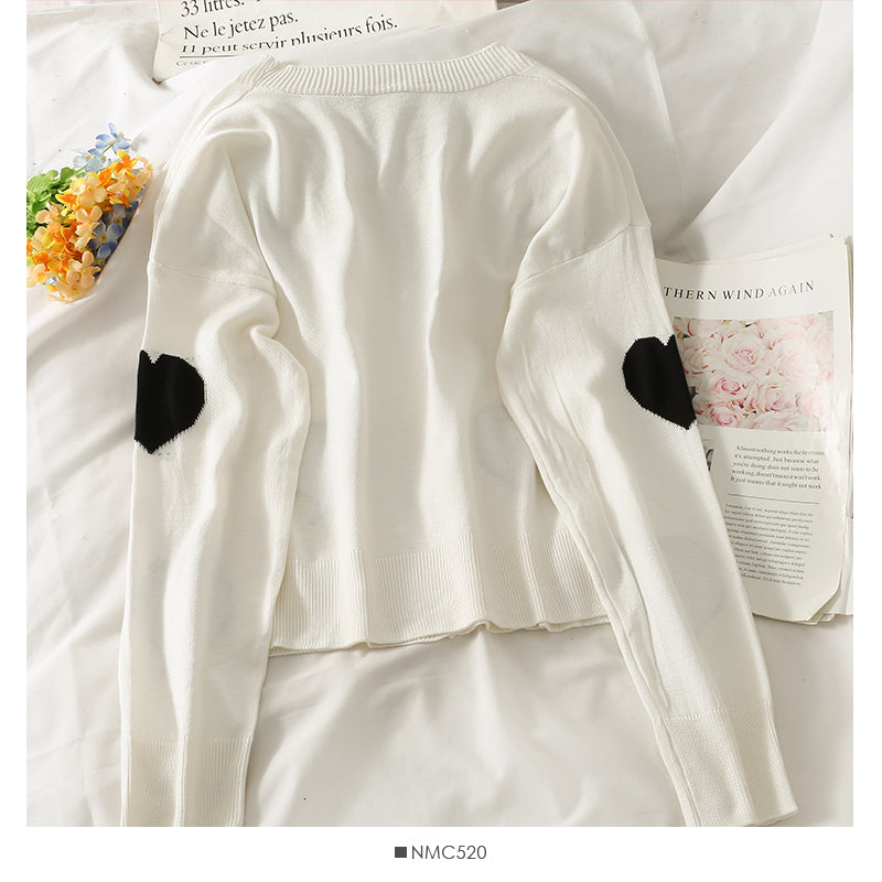 V-neck top women's autumn clothes versatile slim knit  1928