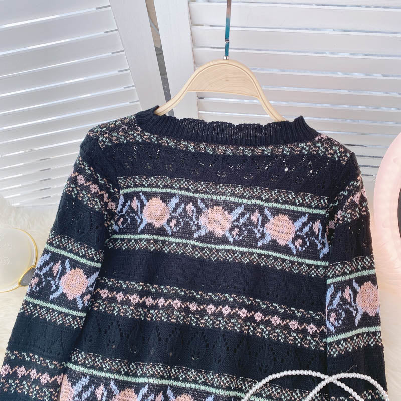 Long sleeved autumn hollow out sweater for women  1584