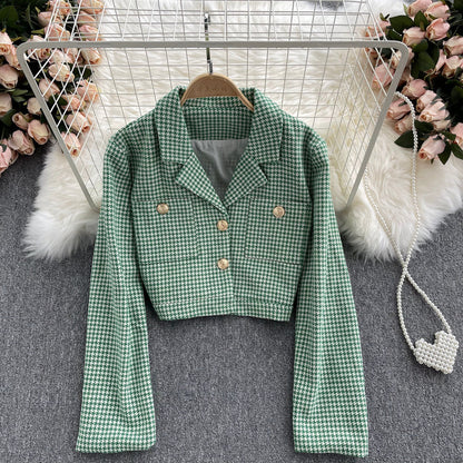 Korean retro qianniaoge women's autumn and winter new versatile suit  1558