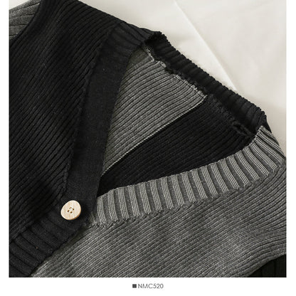 Retro contrast stitching loose and thin three button T-shirt for women  1885