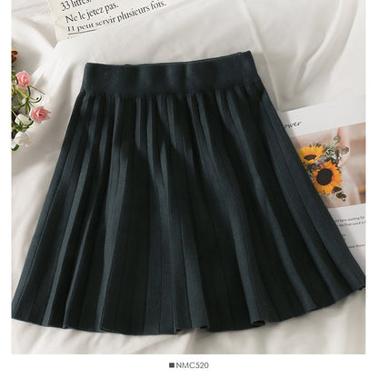 Waist slim knit A-line skirt women's versatile short skirt  2502