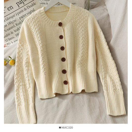 Sweater coat women's autumn long sleeve versatile slim knit  1987