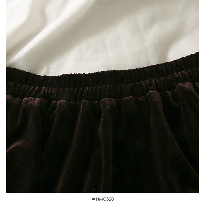 Hong Kong style retro golden velvet high waist slim skirt  2535