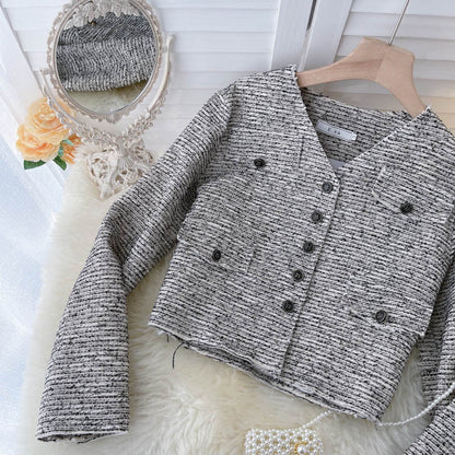 Shoulder padded jacket women's autumn new versatile top  1551