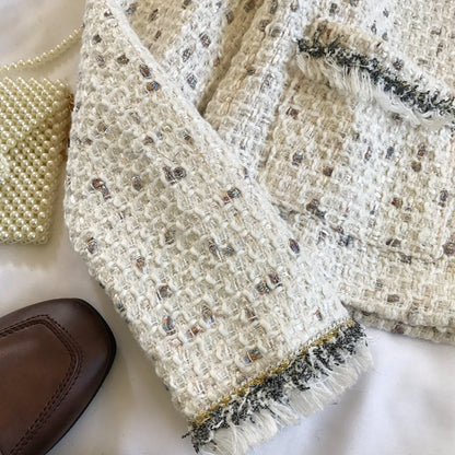 Small fragrant clothes retro short coat spring tassel round neck small coat  1663