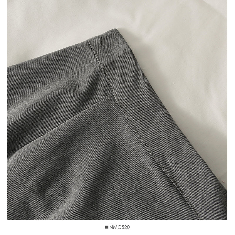 Retro simple versatile split casual skirt  2546