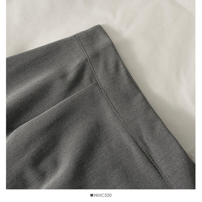 Retro simple versatile split casual skirt  2546