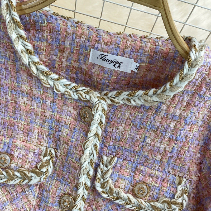 Xiaoxiangfeng celebrity temperament high-end button color top  1635