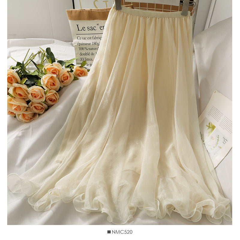 Medium length high waist slim skirt for women  2487